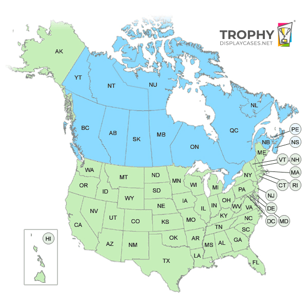 USA and Canada map